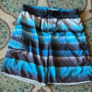 OP Blue and Black men’s Board Shorts Quick-Dry Swimwear size 34